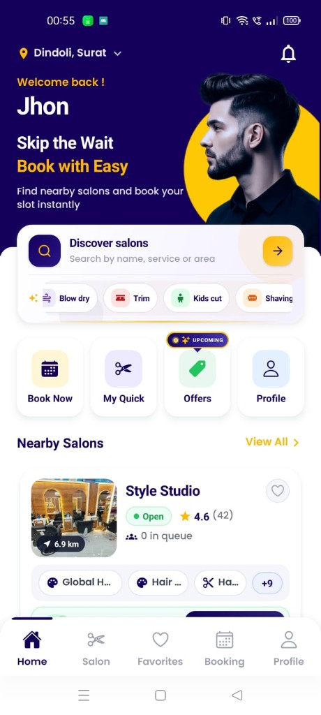 TrimeZone customer app — discover and book salons